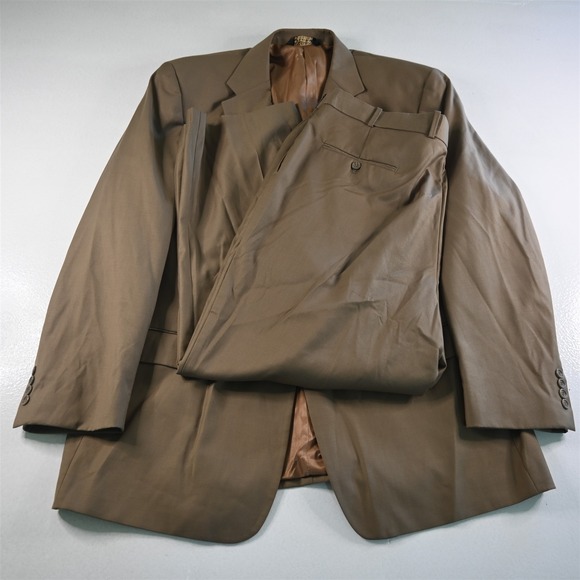 Caravelli 50L 40x30 Khaki Super 150s Charles Mens Jacket Pants Suit